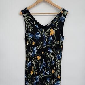 Coldwater Creek Maxie Dress Medium Dark Floral Modest Traditional Classic